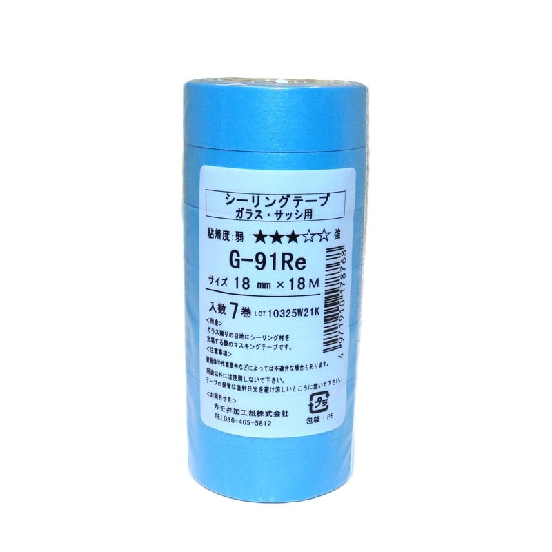 カモ井加工紙 9034900 ガラスサッシパネルマスキングテープ18mm×18m #178768 1個(ご注文単位1個)【直送品】
