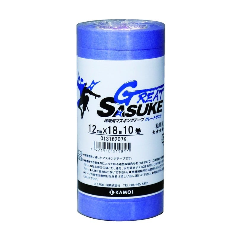 カモ井加工紙 9033859 建築用マスキングテープGRトサスケ12mm×18m 1個（ご注文単位1個）【直送品】