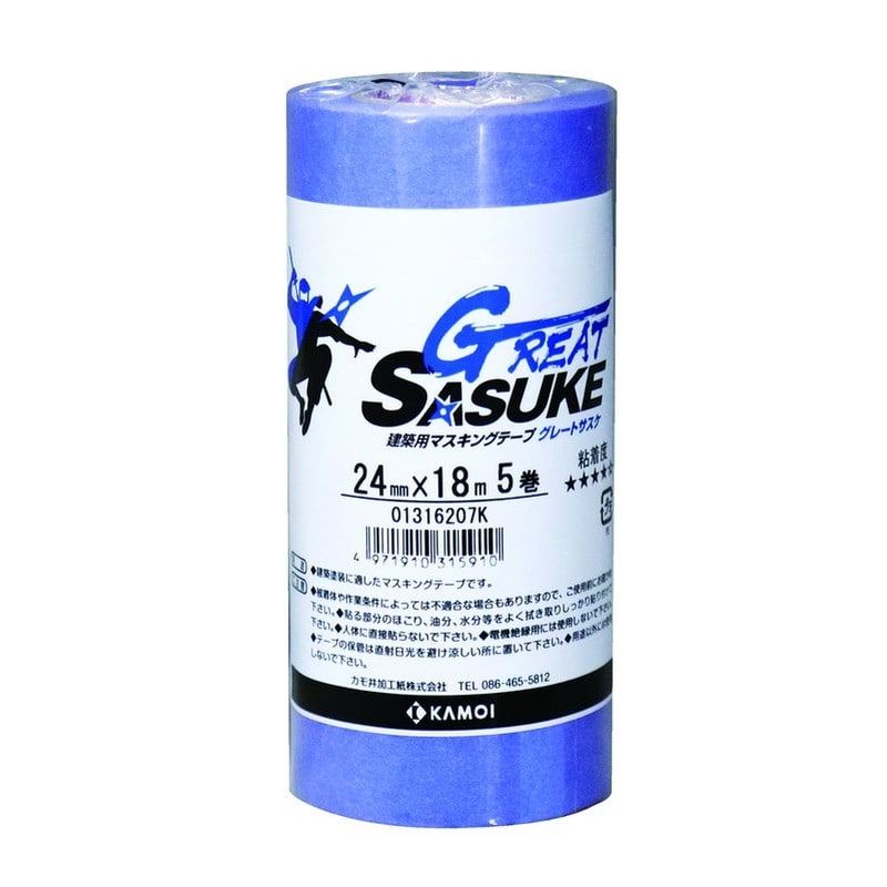 カモ井加工紙 9033864 建築用マスキングテープGRトサスケ24mm×18m 1個（ご注文単位1個）【直送品】
