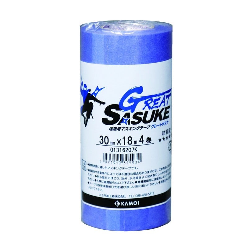カモ井加工紙 9033865 建築用マスキングテープGRトサスケ30mm×18m 1個（ご注文単位1個）【直送品】