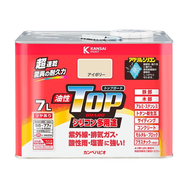 カンペハピオ 9000725 油性トップガード アイボリー 7L #00017640071070 1個（ご注文単位1個）【直送品】