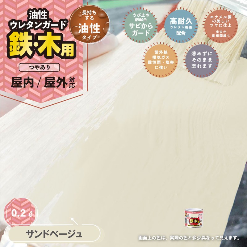 カンペハピオ 9000740 油性ウレタンガード サンドベージュ 0.2L #00037640471002 1個（ご注文単位1個）【直送品】