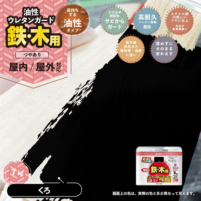カンペハピオ 9000846 油性ウレタンガード くろ 7k #00037640023070 1個(ご注文単位1個)【直送品】