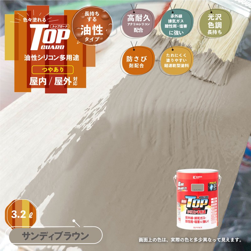 カンペハピオ 9000715 油性トップガード サンディブラウン 3.2L #00017640741032 1個（ご注文単位1個）【直送品】
