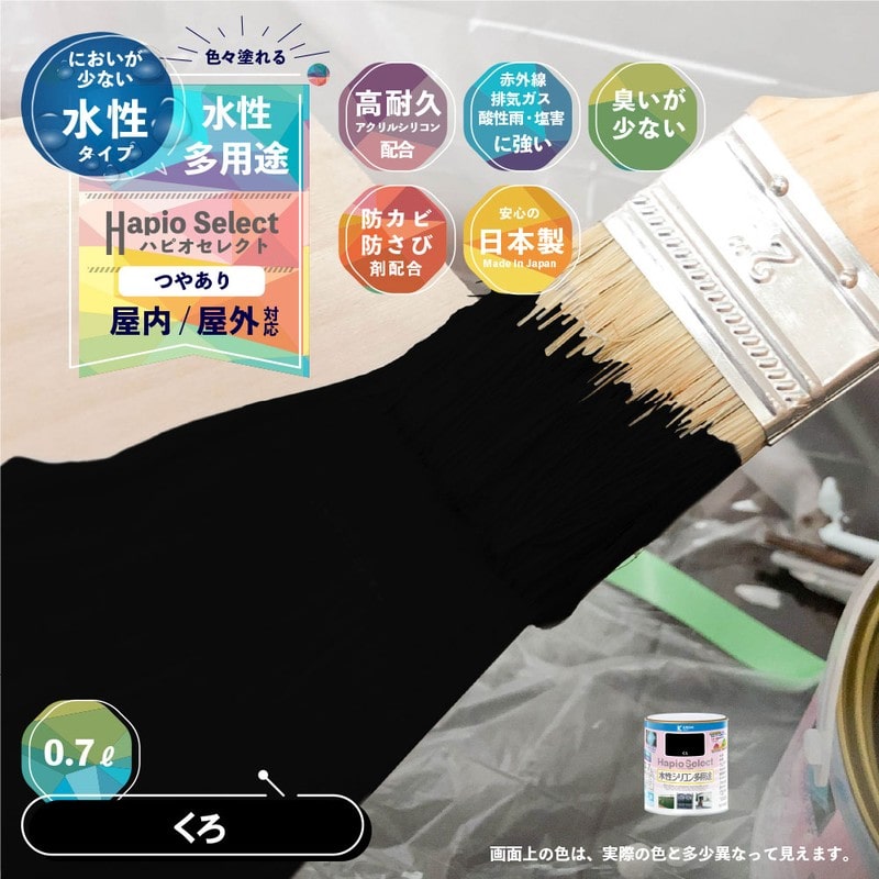 カンペハピオ 9000058 ハピオセレクト くろ 0.7L #00017650021007 1個（ご注文単位1個）【直送品】