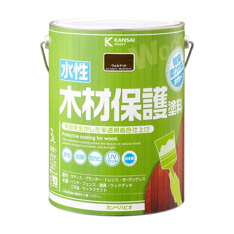 カンペハピオ 9001730 水性木材保護塗料 ウォルナット 3L #00647653571030 1個(ご注文単位1個)【直送品】