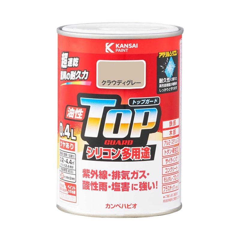 カンペハピオ 9000629 油性トップガード クラウディグレー 0.4L #00017640681004 1個（ご注文単位1個）【直送品】