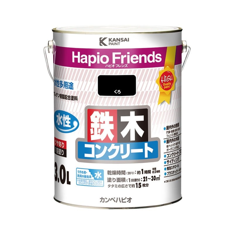 カンペハピオ 9000353 ハピオフレンズ くろ 3L #00077650021030 1個（ご注文単位1個）【直送品】