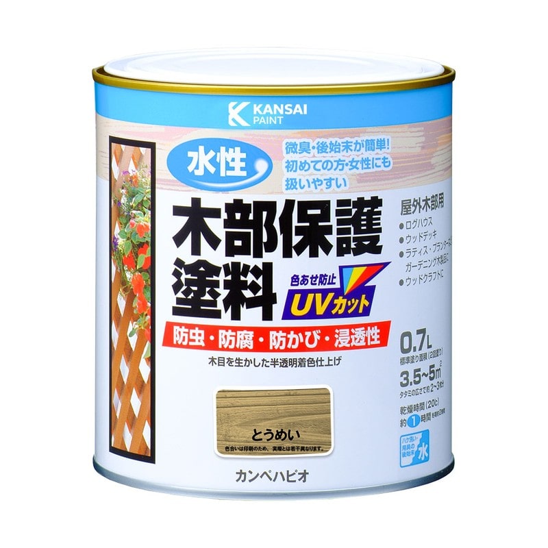 カンペハピオ 9001673 水性木部保護塗料 とうめい 0.7L #00617654001007 1個(ご注文単位1個)【直送品】