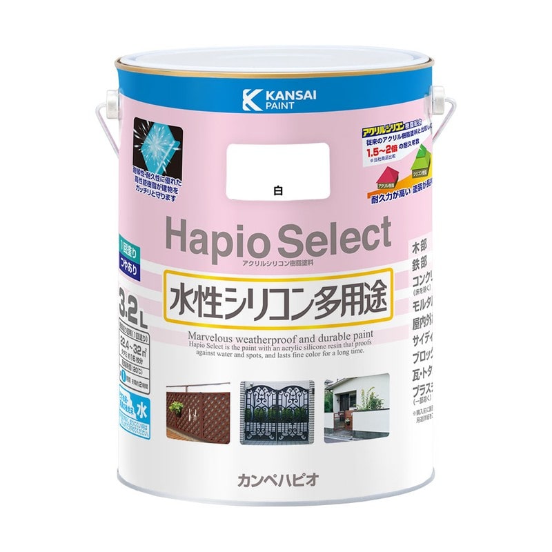 カンペハピオ 9000169 ハピオセレクト 白 3.2L #00017650011032 1個（ご注文単位1個）【直送品】