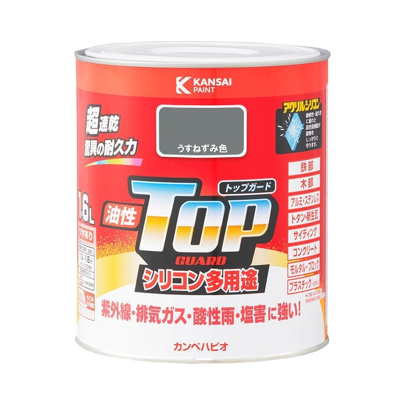 カンペハピオ 9000681 油性トップガード うすねずみ色 #00017640431016 1個（ご注文単位1個）【直送品】