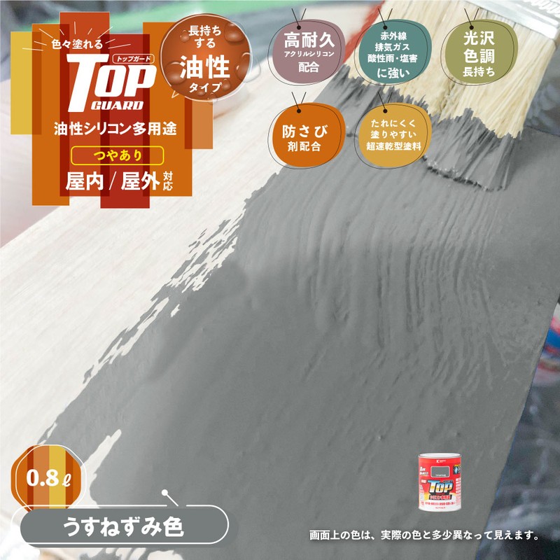 カンペハピオ 9000648 油性トップガード うすねずみ色 0.8L #00017640431008 1個(ご注文単位1個)【直送品】