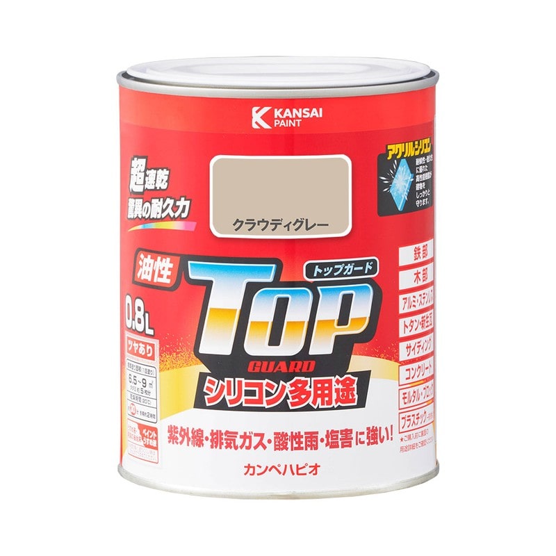 カンペハピオ 9000662 油性トップガード クラウディグレー 0.8L #00017640681008 1個(ご注文単位1個)【直送品】