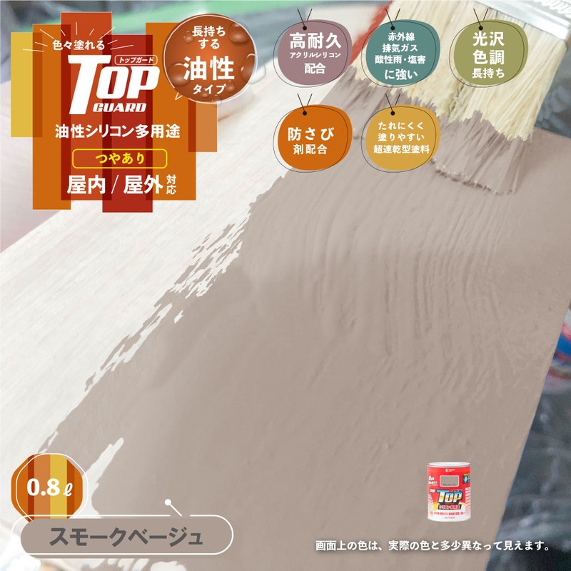 カンペハピオ 9000663 油性トップガード スモークベージュ 0.8L #00017640691008 1個(ご注文単位1個)【直送品】
