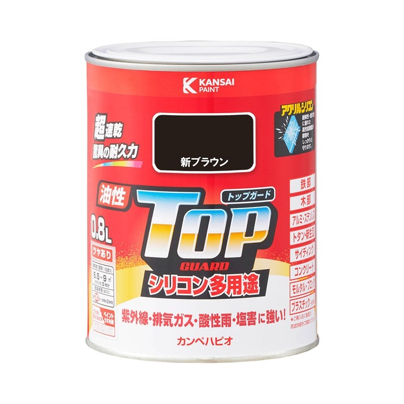 カンペハピオ 9000670 油性トップガード 新ブラウン 0.8L #00017645541008 1個(ご注文単位1個)【直送品】