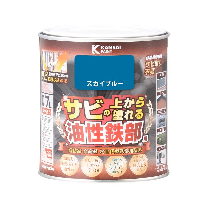 カンペハピオ 9002832 油性鉄部用S スカイブルー 0.7L #00357640641007 1個(ご注文単位1個)【直送品】