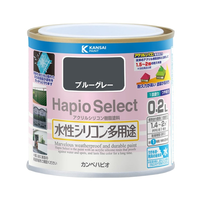 カンペハピオ 9000028 ハピオセレクト ブルーグレー 0.2L #00017650371002 1個（ご注文単位1個）【直送品】