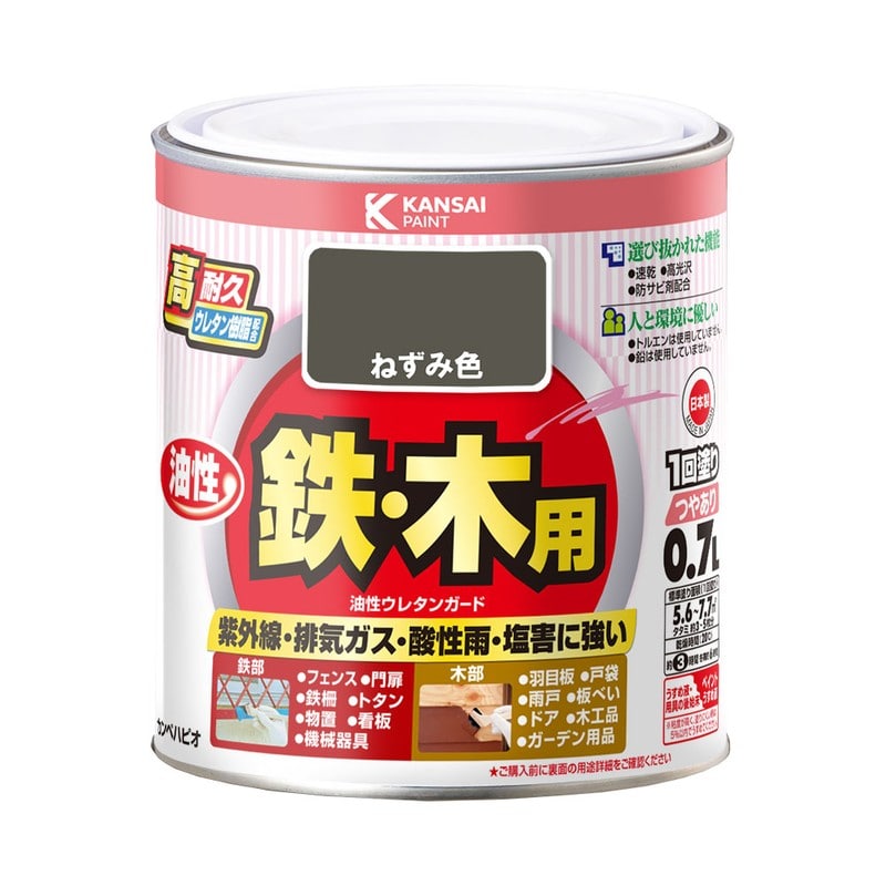カンペハピオ 9000768 油性ウレタンガード ねずみ色 0.7L #00037640421007 1個（ご注文単位1個）【直送品】