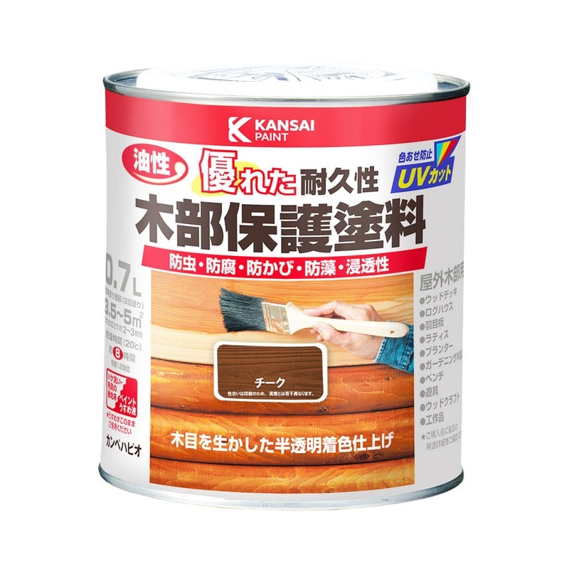 カンペハピオ 9001634 油性木部保護塗料 チーク 0.7L #00237643511007 1個（ご注文単位1個）【直送品】