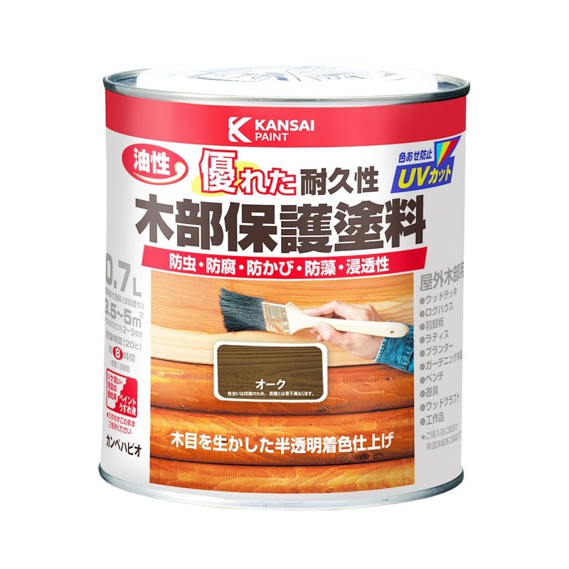 カンペハピオ 9001636 油性木部保護塗料 オーク 0.7L #00237643491007 1個（ご注文単位1個）【直送品】