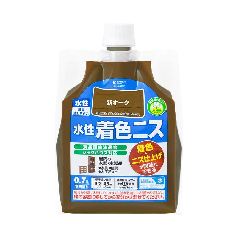 カンペハピオ 9001904 水性着色ニス 新オーク 0.7L #00697653631007 1個（ご注文単位1個）【直送品】