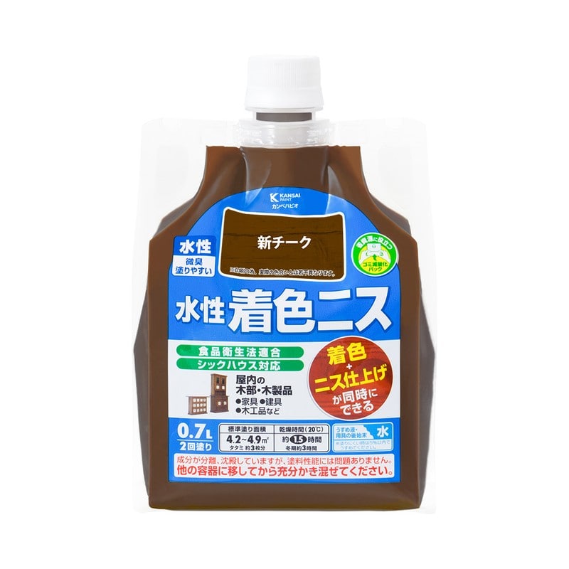 カンペハピオ 9001905 水性着色ニス 新チーク 0.7L #00697653641007 1個（ご注文単位1個）【直送品】
