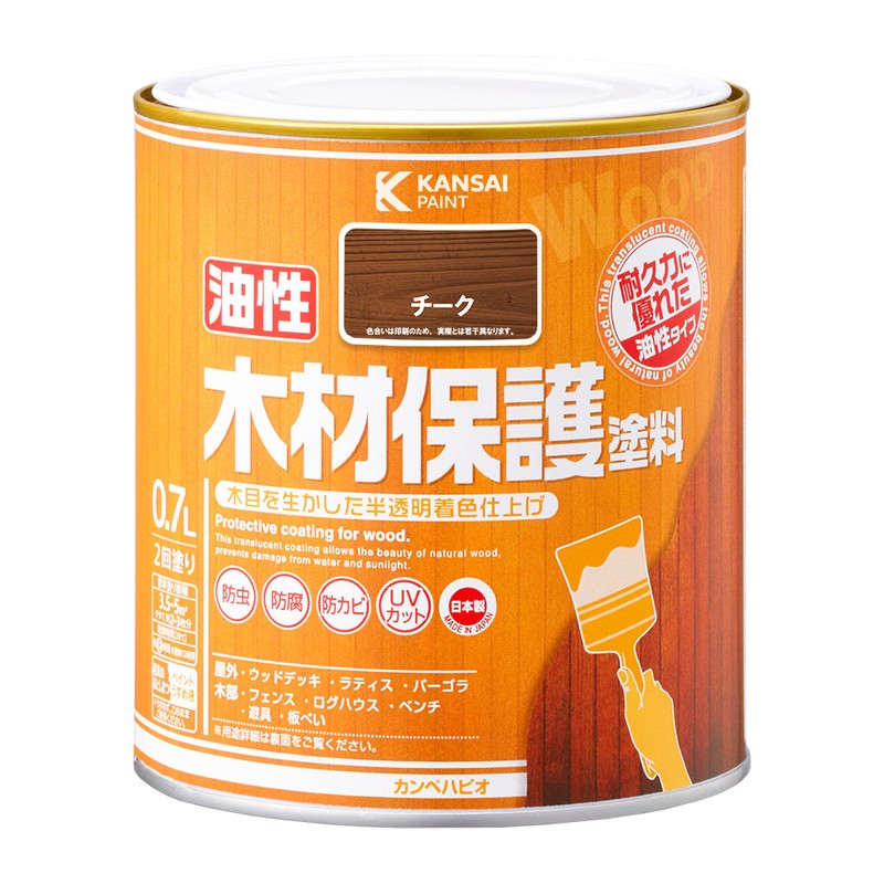 カンペハピオ 9001704 油性木材保護塗料 チーク 0.7L #00247643511007 1個（ご注文単位1個）【直送品】