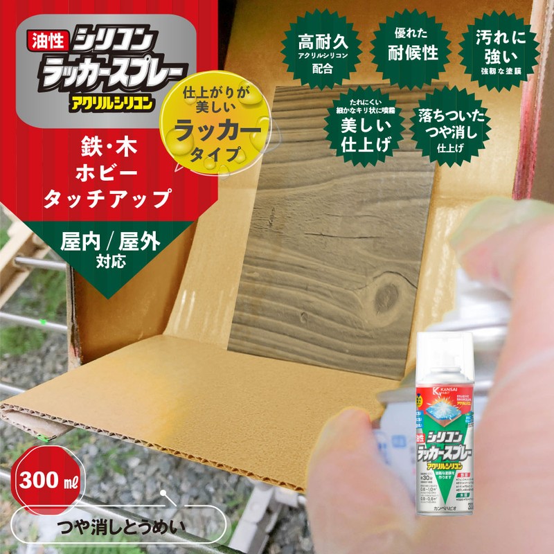 カンペハピオ 9002122 油性シリコンラッカースプレーつやけし透明300ML #00587643732300 1個(ご注文単位1個)【直送品】