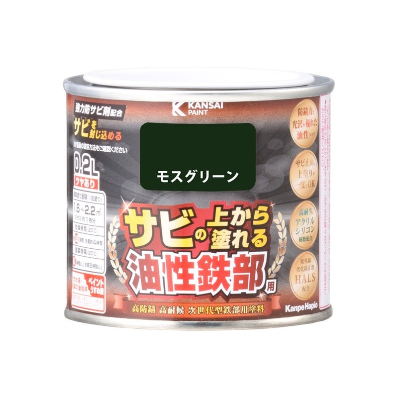 カンペハピオ 9002835 油性鉄部用S モスグリーン 0.2L #00357645081002 1個(ご注文単位1個)【直送品】