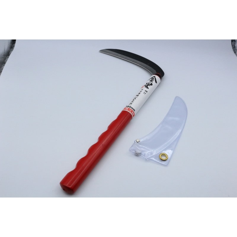 キンボシ 327074 #160102 鋼付 片刃薄鎌 改良赤柄180 1個(ご注文単位1個)【直送品】