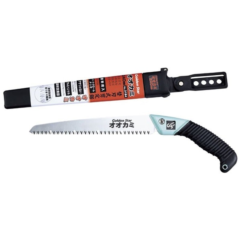 キンボシ 327089 オオカミサヤ付剪定鋸荒目 #3184 1個(ご注文単位1個)【直送品】