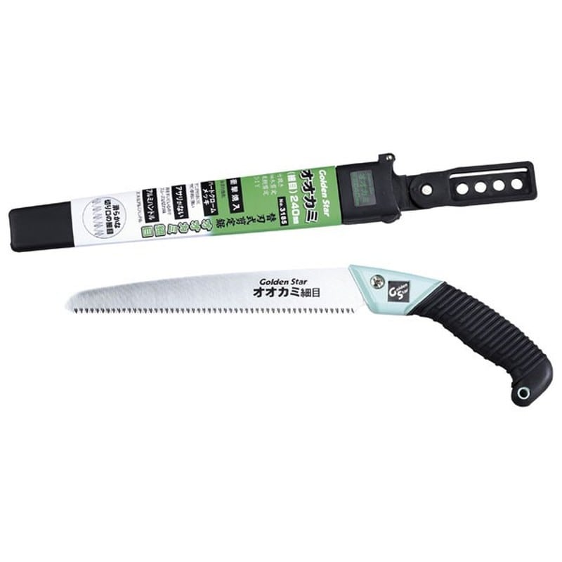 キンボシ 327090 オオカミサヤ付剪定鋸細目 #3185 1個(ご注文単位1個)【直送品】