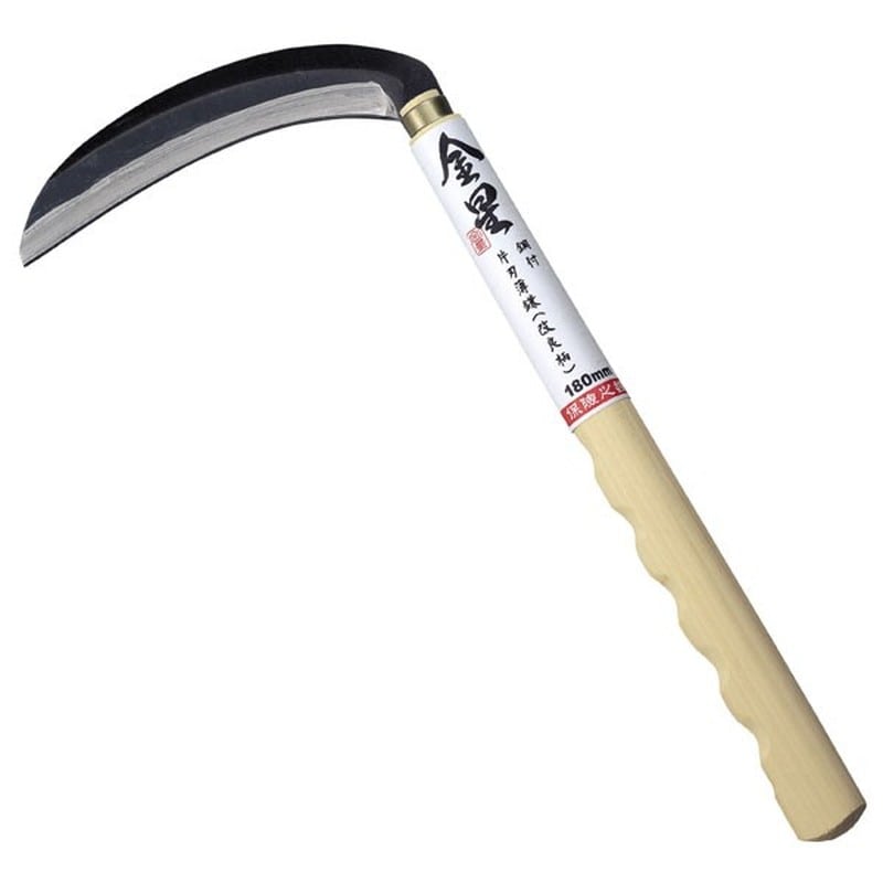 キンボシ 327067 鋼付片刃薄鎌改良柄180 #160032 1個（ご注文単位1個）【直送品】