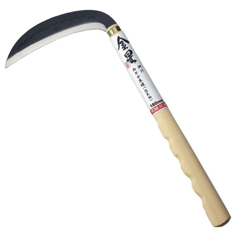 キンボシ 327068 鋼付両刃薄鎌改良柄180 #160033 1個（ご注文単位1個）【直送品】