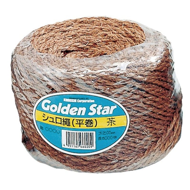 キンボシ 309822 GS #3427 シュロ縄平巻茶 100m 1個（ご注文単位1個）【直送品】