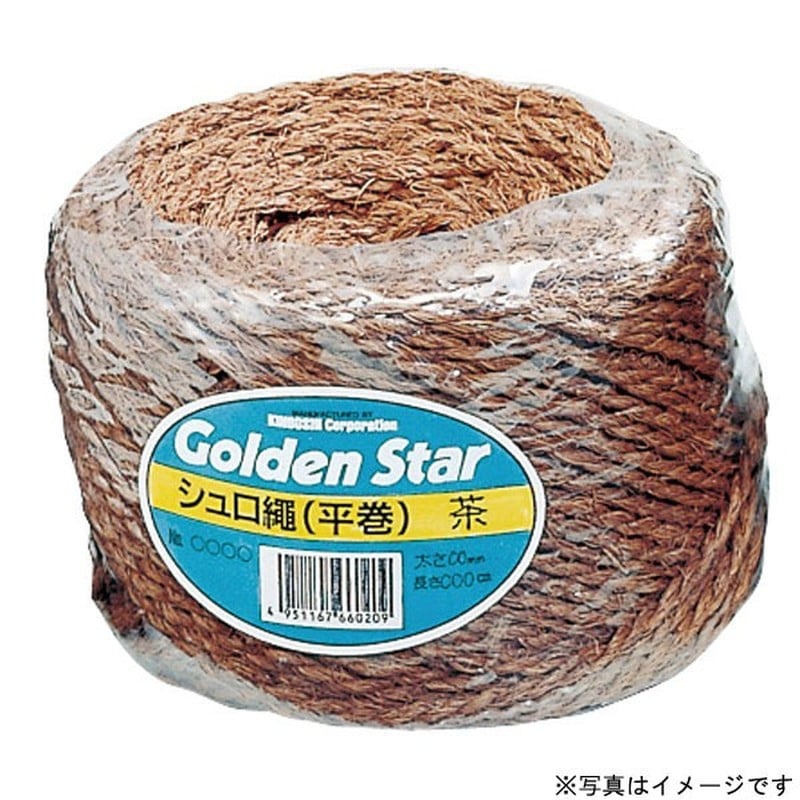 キンボシ 309823 GS #3428 シュロ縄平巻黒 100m 1個（ご注文単位1個）【直送品】