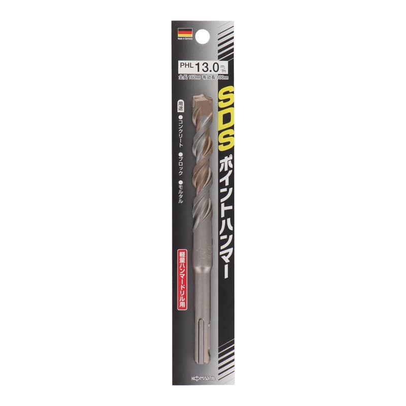 コマドリル 4341212 SDSポイントハンマードリル ロング 13.0mm #076448 1個（ご注文単位1個）【直送品】
