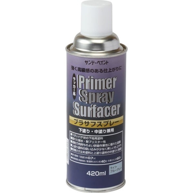 サンデーペイント 9022159 プラサフスプレー ライトブルーグレー 420ml #20014W 1個（ご注文単位1個）【直送品】