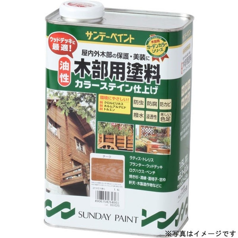 サンデーペイント 9021329 油性木部カラーステイン 透明 1600ml #264780 1個（ご注文単位1個）【直送品】