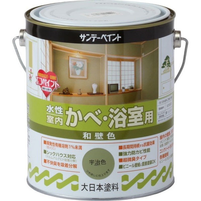 サンデーペイント 9021155 水性室内かべ浴室和壁 ウジ1600ml #266067 1個（ご注文単位1個）【直送品】