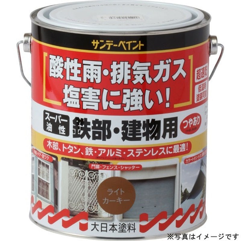 サンデーペイント 902177 スーパー油性鉄部建物 ツヤケシ黒1600ml #251209 1個（ご注文単位1個）【直送品】