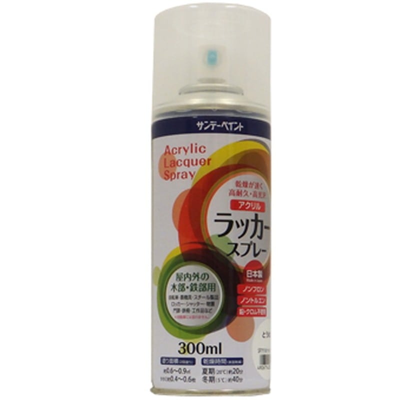 サンデーペイント 9022127 アクリルラッカースプレー 透明 300ml #20019P 1個（ご注文単位1個）【直送品】