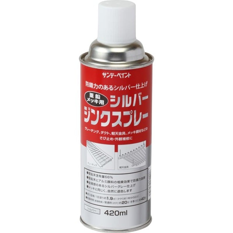 サンデーペイント 9022099 シルバージンクスプレー シルバー 420ml #20012D 1個（ご注文単位1個）【直送品】