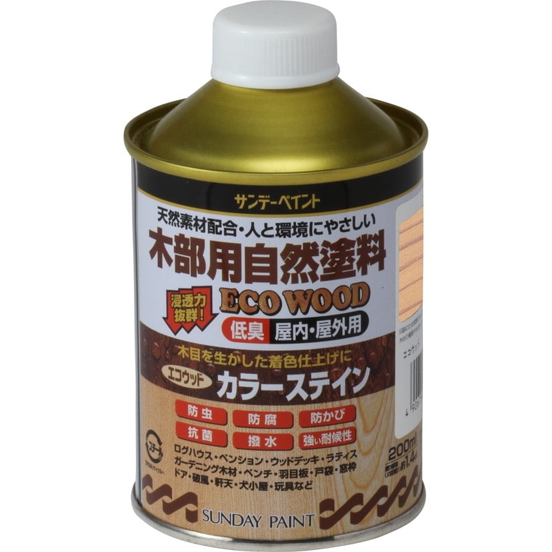 サンデーペイント 9021258 エコウッドカラーステイン 白 200ml #262670 1個（ご注文単位1個）【直送品】