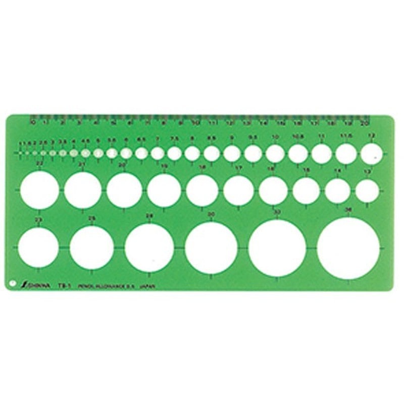 シンワ測定 4101387 66002テンプレート円定規TA-1E中 エッジ付 #66002 1個(ご注文単位1個)【直送品】