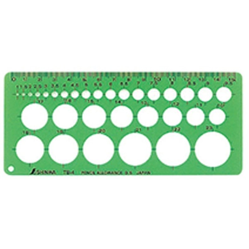 シンワ測定 4101388 66003テンプレート円定規TA-4E小 エッジ付 #66003 1個（ご注文単位1個）【直送品】