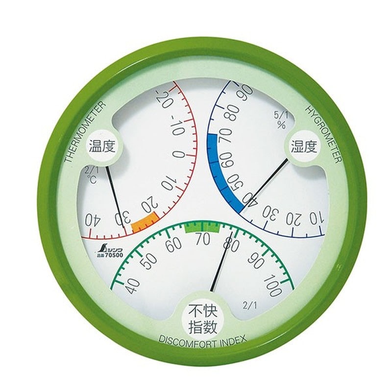 シンワ測定 4102104 70500温湿不快指数計R-2 15cm グリーン #70500 1個（ご注文単位1個）【直送品】