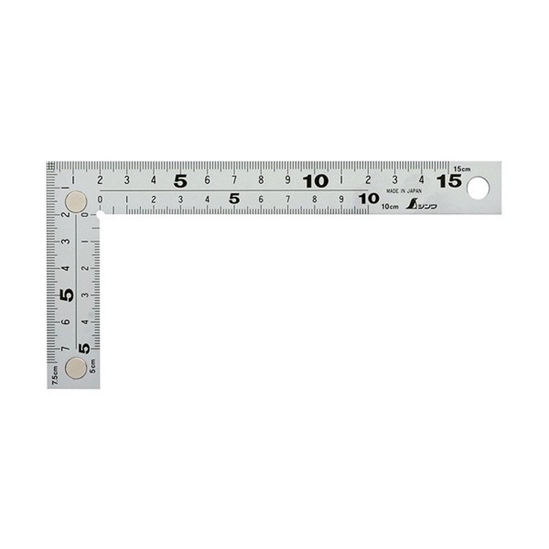 シンワ測定 4101896 10435曲尺厚手広巾 シルバー 15cm #10435 1個（ご注文単位1個）【直送品】