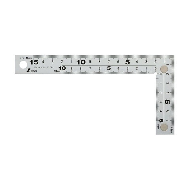 シンワ測定 4101896 10435曲尺厚手広巾 シルバー 15cm #10435 1個(ご注文単位1個)【直送品】