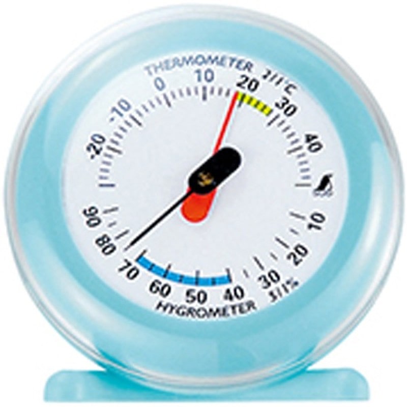 シンワ測定 4101173 70498温湿度計Q-3丸型6.5ライトブルー #70498 1個（ご注文単位1個）【直送品】
